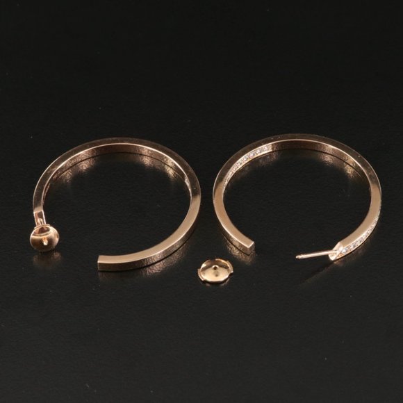 Cartier 18K 2.25 CTW Diamond Inside-Out Hoop Earrings - Picture 6 of 9